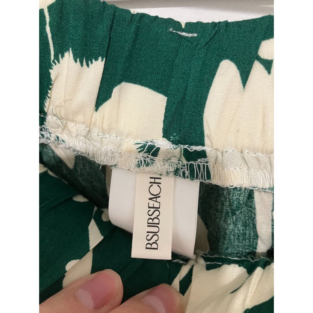 Bsubseach Wide Leg Pants Woman Flowy Floral Palazzo Pants, Green, Size XL - Picture 4 of 4